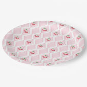 さくらんぼオントップピンクヴィンテージさくらんぼベビーシャワー ペーパープレート (アングル)