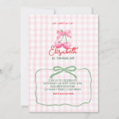 さくらんぼオントップファースト誕生日招待状 招待状 (正面)