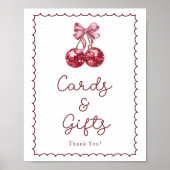 さくらんぼオントップブライダルシャワーカード&ギフト ポスター (正面)