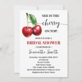 さくらんぼオントップブライダルシャワーミニマル 招待状 (正面)