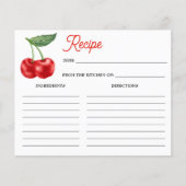 さくらんぼオントップブライダルシャワーレシピカード (正面)