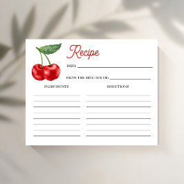 さくらんぼオントップブライダルシャワーレシピカード