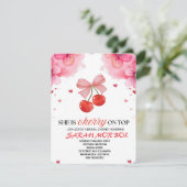 さくらんぼオントップブライダルシャワー招待セットテンプラット 招待状 (スタンド正面)