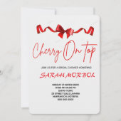 さくらんぼオントップブライダルシャワー招待彼女は 招待状 (正面)