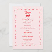 さくらんぼオントップブライダルシャワー招待 招待状 (正面)