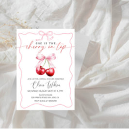 さくらんぼオントップブライダルシャワー – スウィート&エレガントパーティー 招待状