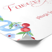 さくらんぼオントップブルーボウが赤ちゃんシャワーを引き立てる ポスター (角)