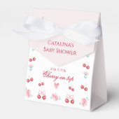 さくらんぼオントップブロッサムベビーシャワーお願いボックス フェイバーボックス (正面サイド)