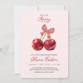 さくらんぼオントップベビーガールシャワー招待状 招待状 (正面)