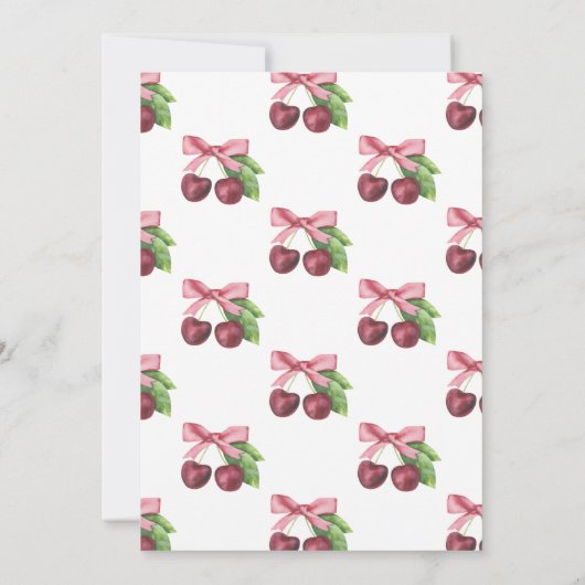 さくらんぼオントップベビーガールシャワー 招待状 (裏面)
