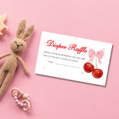 さくらんぼオントップベビーシャワーおむつラッフル エンクロージャーカード