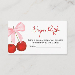 さくらんぼオントップベビーシャワーおむつラッフル エンクロージャーカード