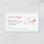 さくらんぼオントップベビーシャワーおむつラッフル エンクロージャーカード (正面)