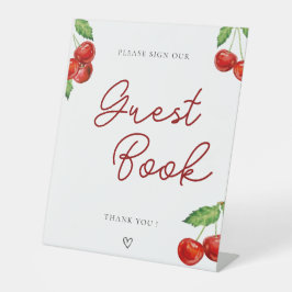 さくらんぼオントップベビーシャワーゲストブック 台座サイン