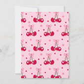 さくらんぼオントップベビーシャワーピンクのブロッサムリボン 招待状 (裏面)