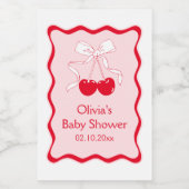 さくらんぼオントップベビーシャワーミニシャンパン ワインラベル (シングルラベル)