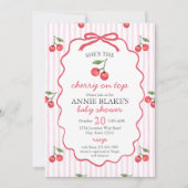 さくらんぼオントップベビーシャワー招待状 招待状 (正面)