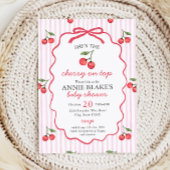 さくらんぼオントップベビーシャワー招待状 招待状