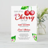 さくらんぼオントップベビーシャワー水カラーフローラ 招待状 (スタンド正面)