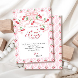 さくらんぼオントップベビーシャワー サンキューカード