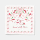 さくらんぼオントップベビーシャワー スタンダードカクテルナプキン (正面)