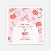 さくらんぼオントップベビーシャワー スタンダードカクテルナプキン (正面)