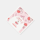 さくらんぼオントップベビーシャワー スタンダードカクテルナプキン (角)