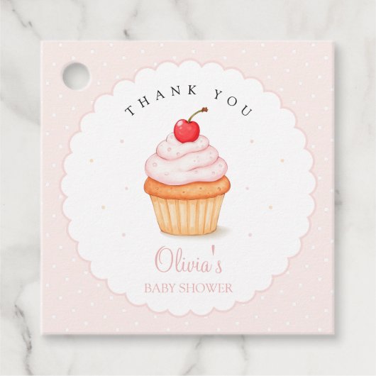 さくらんぼオントップベビーシャワー フェイバータグ (正面)