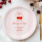 さくらんぼオントップベビーシャワー ペーパープレート