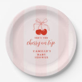 さくらんぼオントップベビーシャワー ペーパープレート (正面)