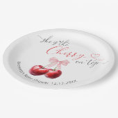 さくらんぼオントップベビーシャワー ペーパープレート (アングル)