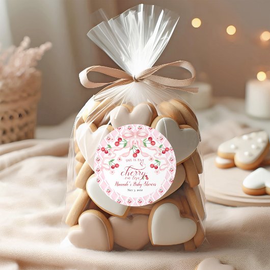 さくらんぼオントップベビーシャワー ラウンドシール