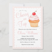 さくらんぼオントップベビーシャワー 招待状 (正面)
