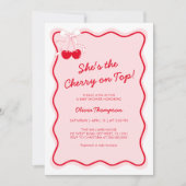 さくらんぼオントップベビーシャワー 招待状 (正面)