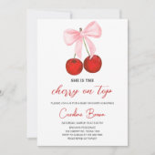 さくらんぼオントップベビーシャワー 招待状 (正面)