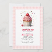 さくらんぼオントップベビーシャワー 招待状 (正面)