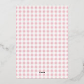 さくらんぼオントップベビーシャワー 箔招待状 (裏面)