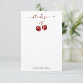 さくらんぼオントップベビーモダンシャワーピンクボウガール サンキューカード (スタンド正面)
