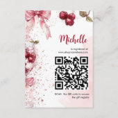 さくらんぼオントップボウカクテルサマーブライダルシャワー エンクロージャーカード (正面)