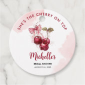 さくらんぼオントップボウカクテルサマーブライダルシャワー フェイバータグ (正面)