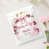 さくらんぼオントップボウカクテルサマーブライダルシャワー フェイバーバッグ (封をした状態)