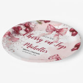 さくらんぼオントップボウカクテルサマーブライダルシャワー ペーパープレート (アングル)