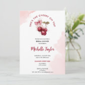 さくらんぼオントップボウカクテルサマーブライダルシャワー 招待状 (スタンド正面)
