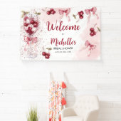 さくらんぼオントップボウカクテルサマーブライダルシャワー 横断幕 (インサイチュ)