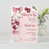 さくらんぼオントップボウホアーチサマーブライダルシャワー 招待状 (スタンド正面)