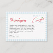 さくらんぼオントップボーイベビーシャワーサンキューカード エンクロージャーカード (正面)