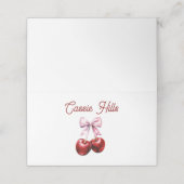 さくらんぼオントップモダンピンクボウ赤ちゃんシャワー プレイスカード (外部開封)