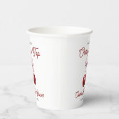 さくらんぼオントップモダンピンクボウ赤ちゃんシャワー 紙コップ (右)