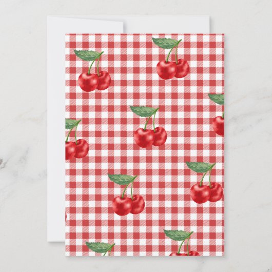 さくらんぼオントップリボンお洒落誕生日パーティー 招待状 (裏面)