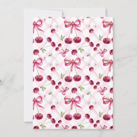 さくらんぼオントップリボンコケットベビーシャワー 招待状 (裏面)